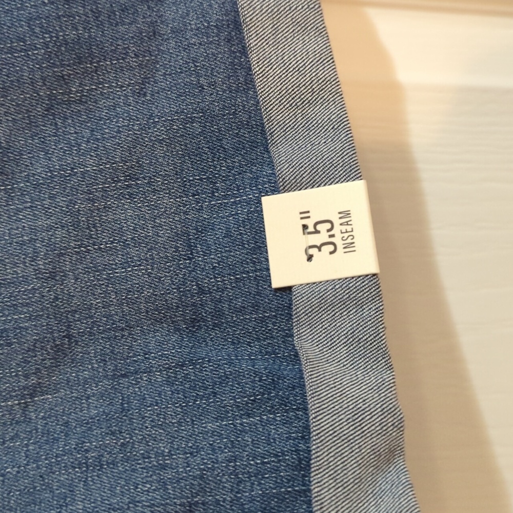 NWT a.n.a Dark Blue Jean Shorts with Button Fly size 14 - Picture 3 of 12